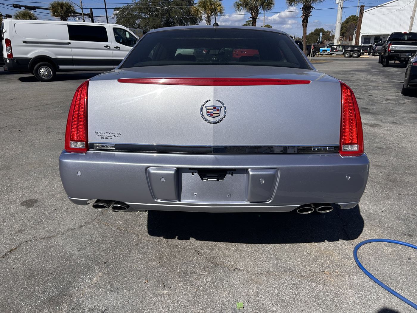 Cadillac with the rear bumper finished