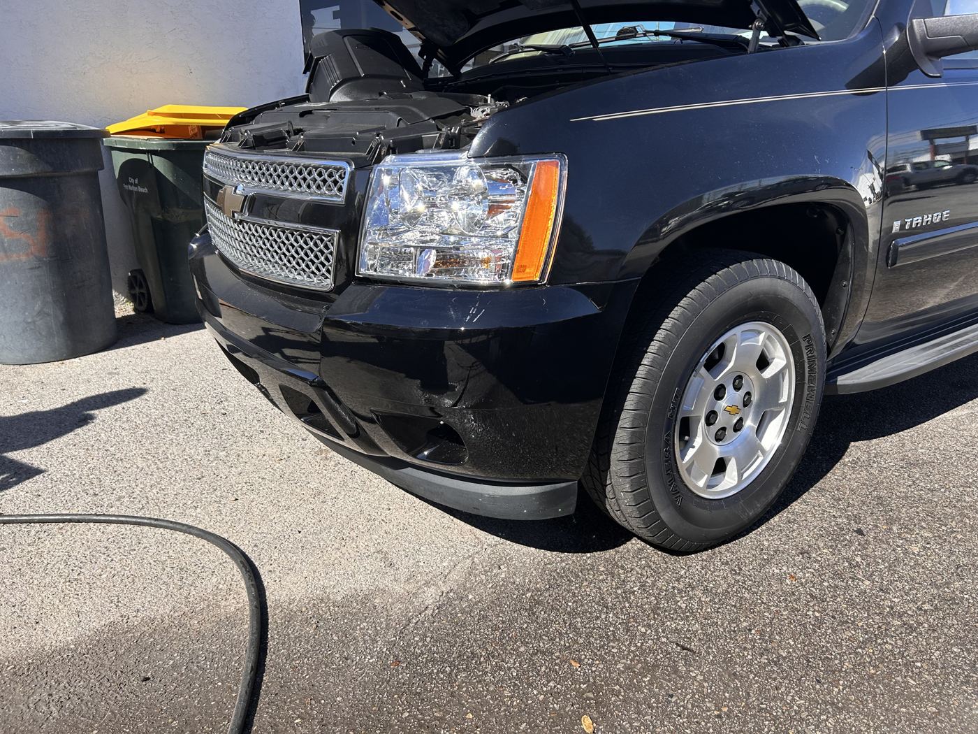 Tahoe with the bumper repaired and painted