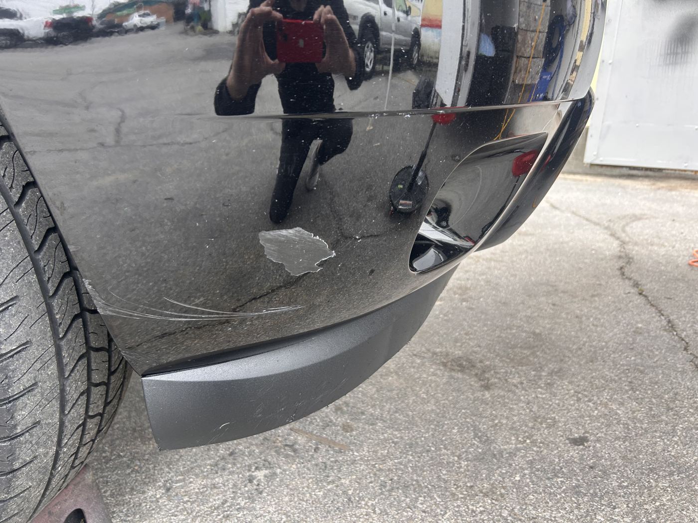 Chevy Tahoe front bumper scraped
